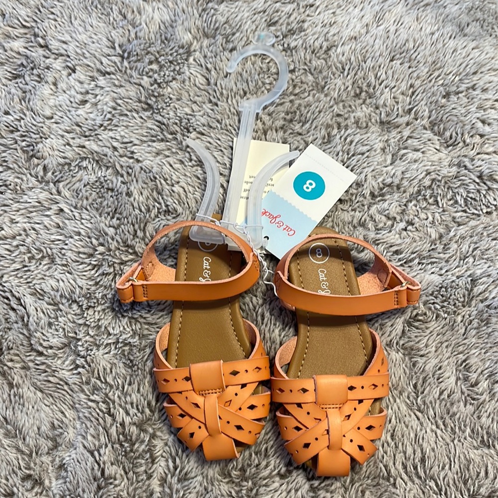 Toddler girl New Sandals size 8 Cognac Color